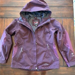 Eddie Bauer Weatheredge 365 Waterproof Plum Hooded Jacket Women’s Large